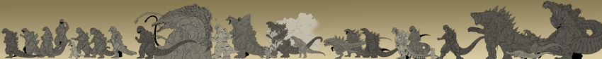 godzilla, mechagodzilla, kiryu, biollante, burning godzilla, and 6 more (shin godzilla and 9 more) drawn by angeldust