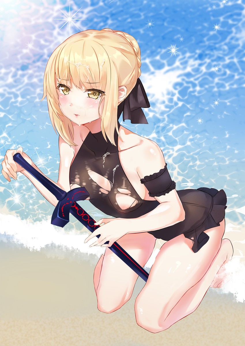 artoria pendragon and saber alter (fate and 1 more) drawn by asura_(moepeach)
