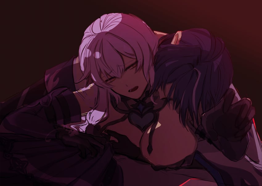 acheron and black swan (honkai and 1 more) drawn by haru_salem