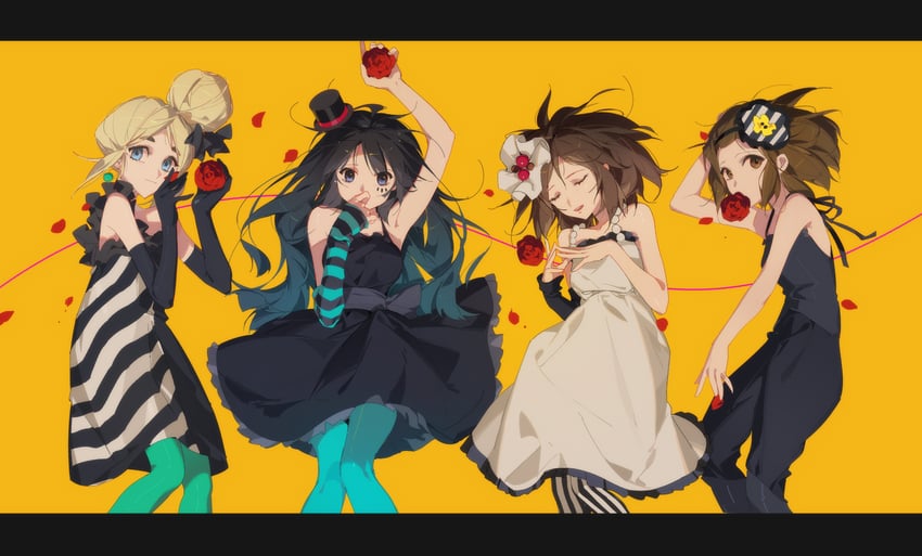 akiyama mio, hirasawa yui, tainaka ritsu, and kotobuki tsumugi (k-on!) drawn by nyansky
