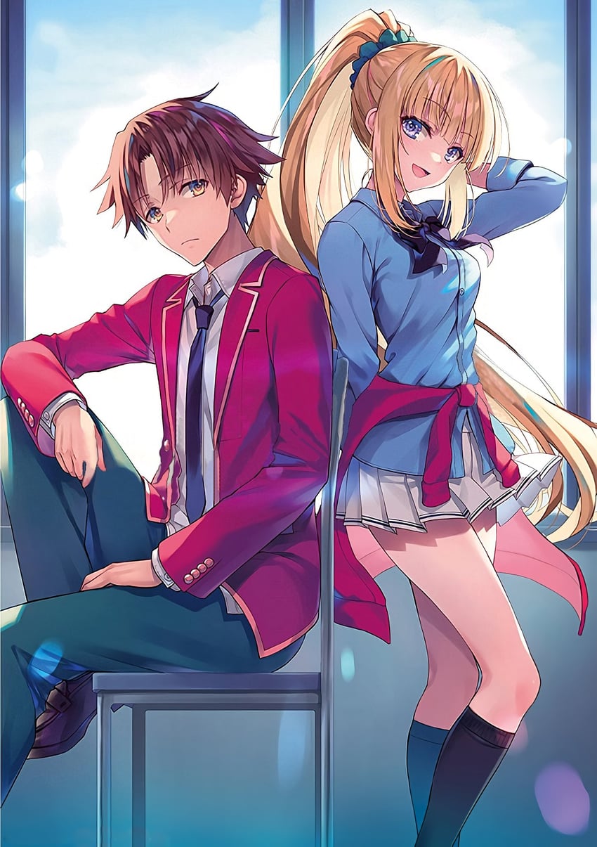 karuizawa kei and ayanokouji kiyotaka (youkoso jitsuryoku shijou shugi no kyoushitsu e) drawn by tomose_shunsaku