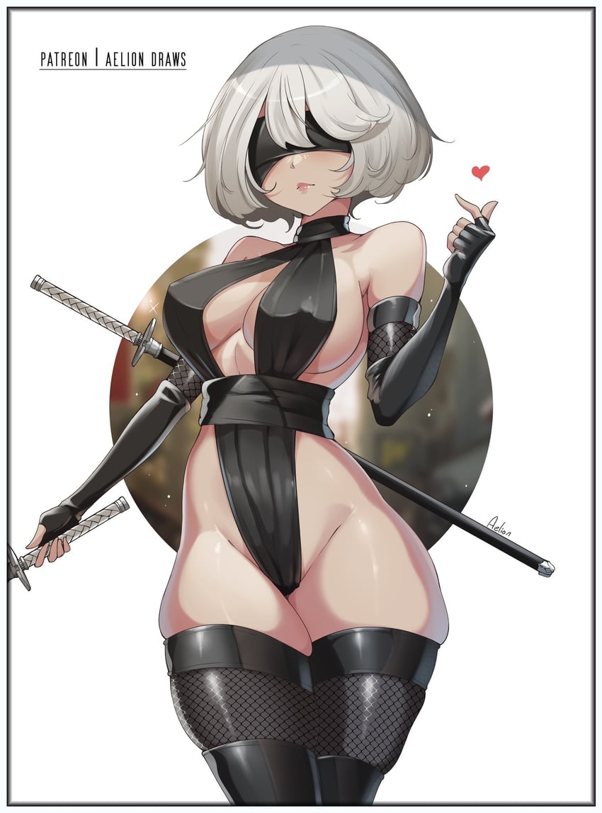 2b (nier and 1 more) drawn by aelion_draws