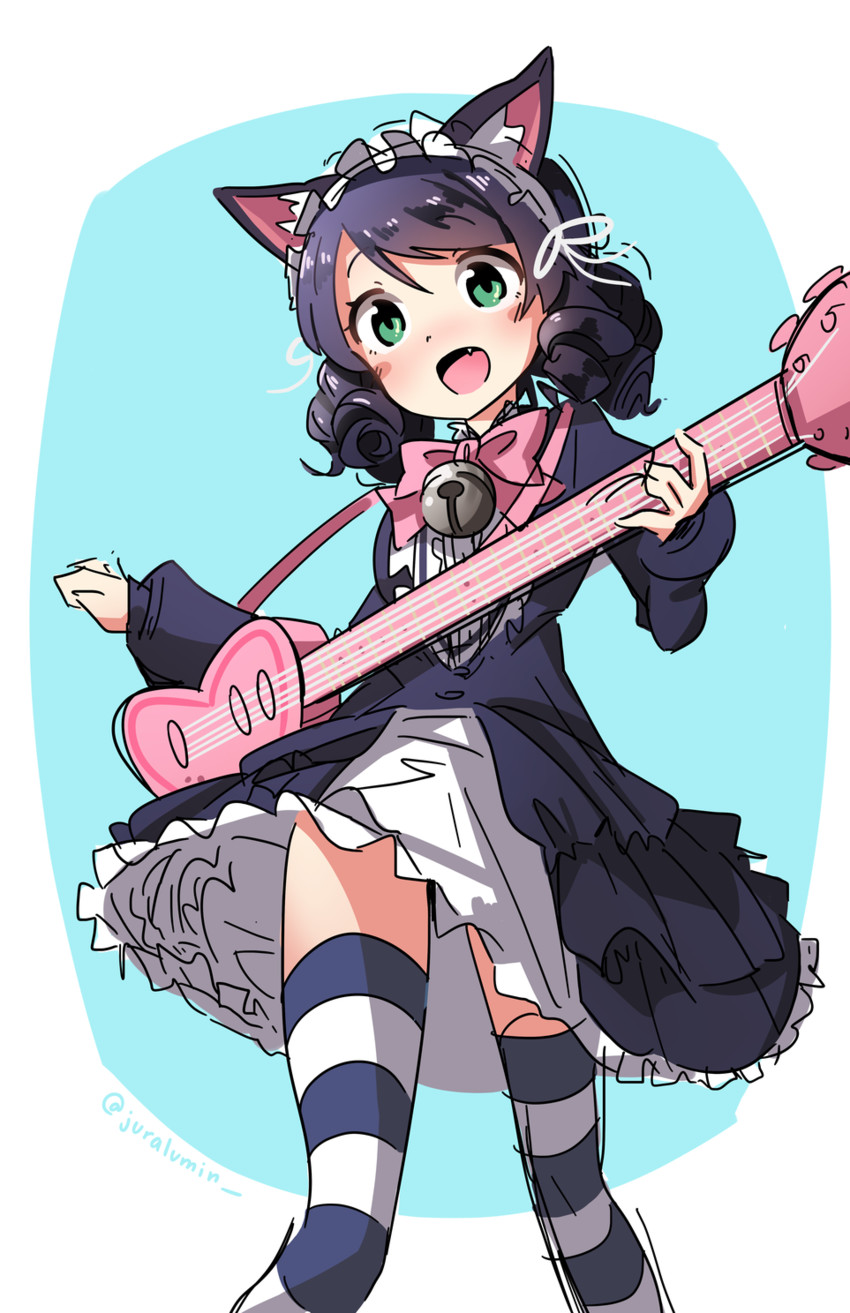 cyan and strawberry heart (show by rock!!) drawn by juralumin