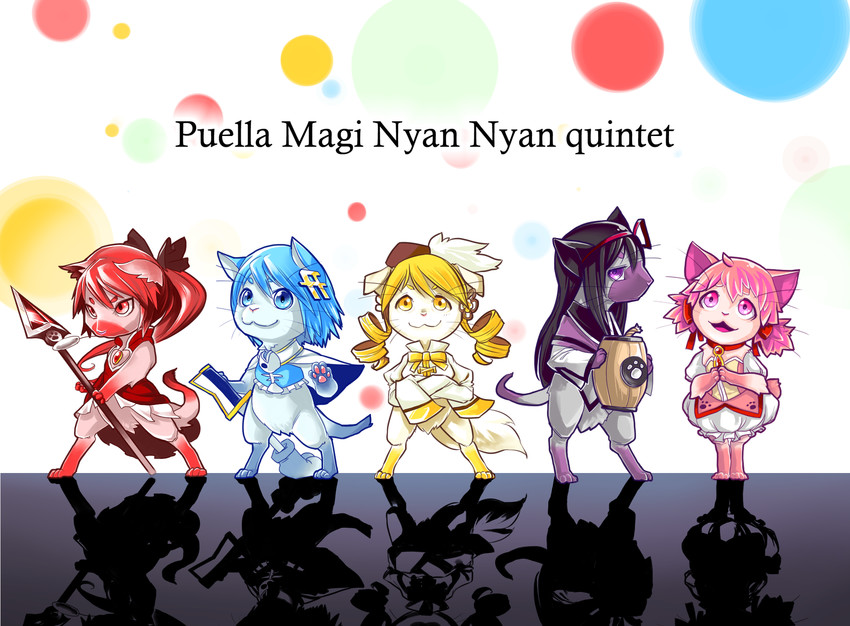 akemi homura, kaname madoka, miki sayaka, sakura kyoko, and tomoe mami (mahou shoujo madoka magica and 1 more) drawn by conacona_(corner_to_corner)