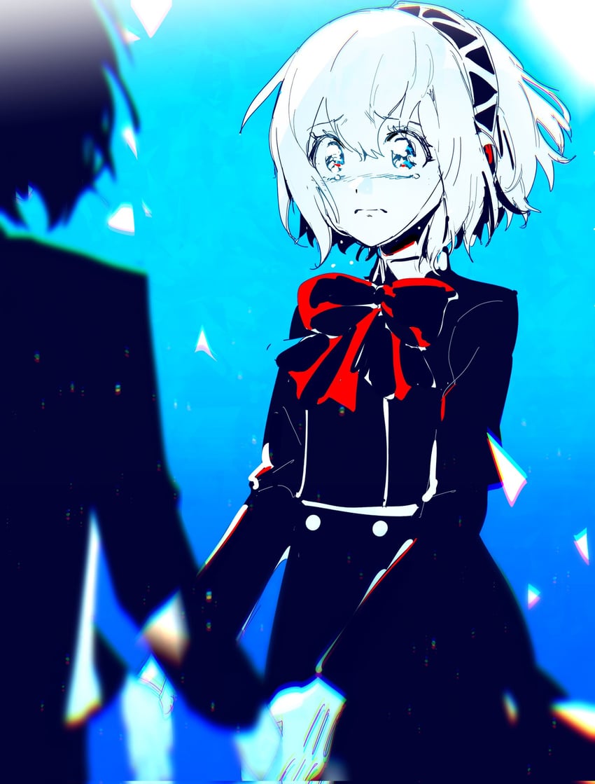 yuuki makoto and aigis (persona and 1 more) drawn by ssabdeog