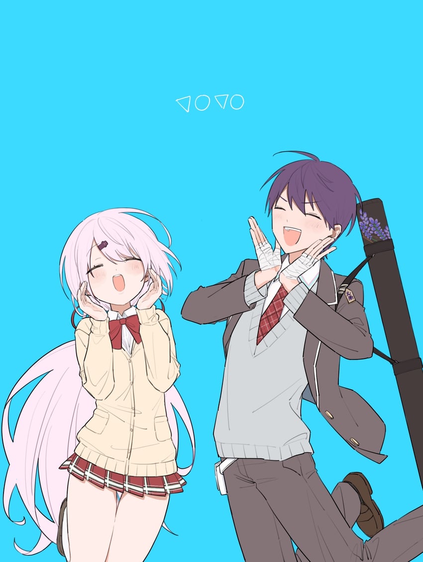 shiina yuika and kenmochi touya (nijisanji) drawn by po_(po_495)