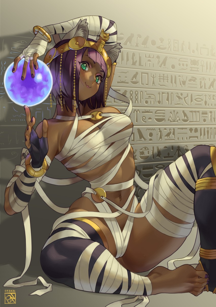 menat (street fighter and 1 more) drawn by poch4n