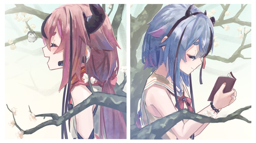meika hime and meika mikoto (vocaloid and 1 more) drawn by uranosebi