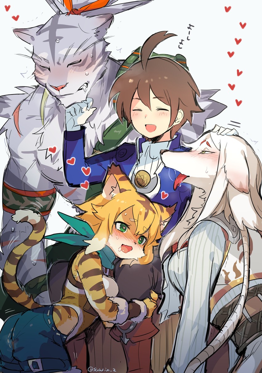 mia, nimbus, alk, and helga (world flipper) drawn by suurin_(ksyaro)