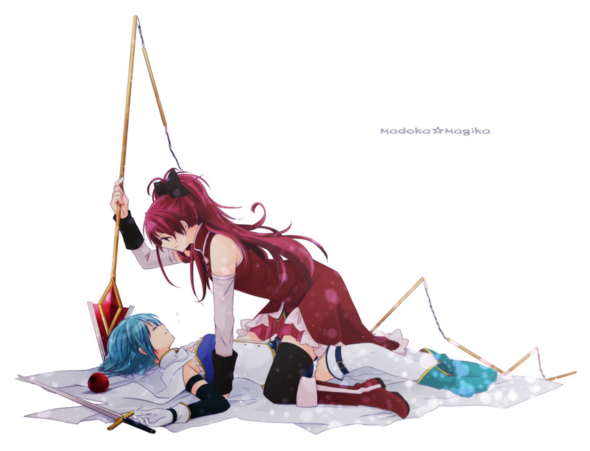 miki sayaka and sakura kyoko (mahou shoujo madoka magica) drawn by nanaji_yuuki