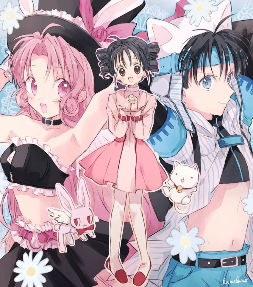 kouyama mitsuki, meroko yui, and takuto kira (full moon wo sagashite) drawn by hano_luno
