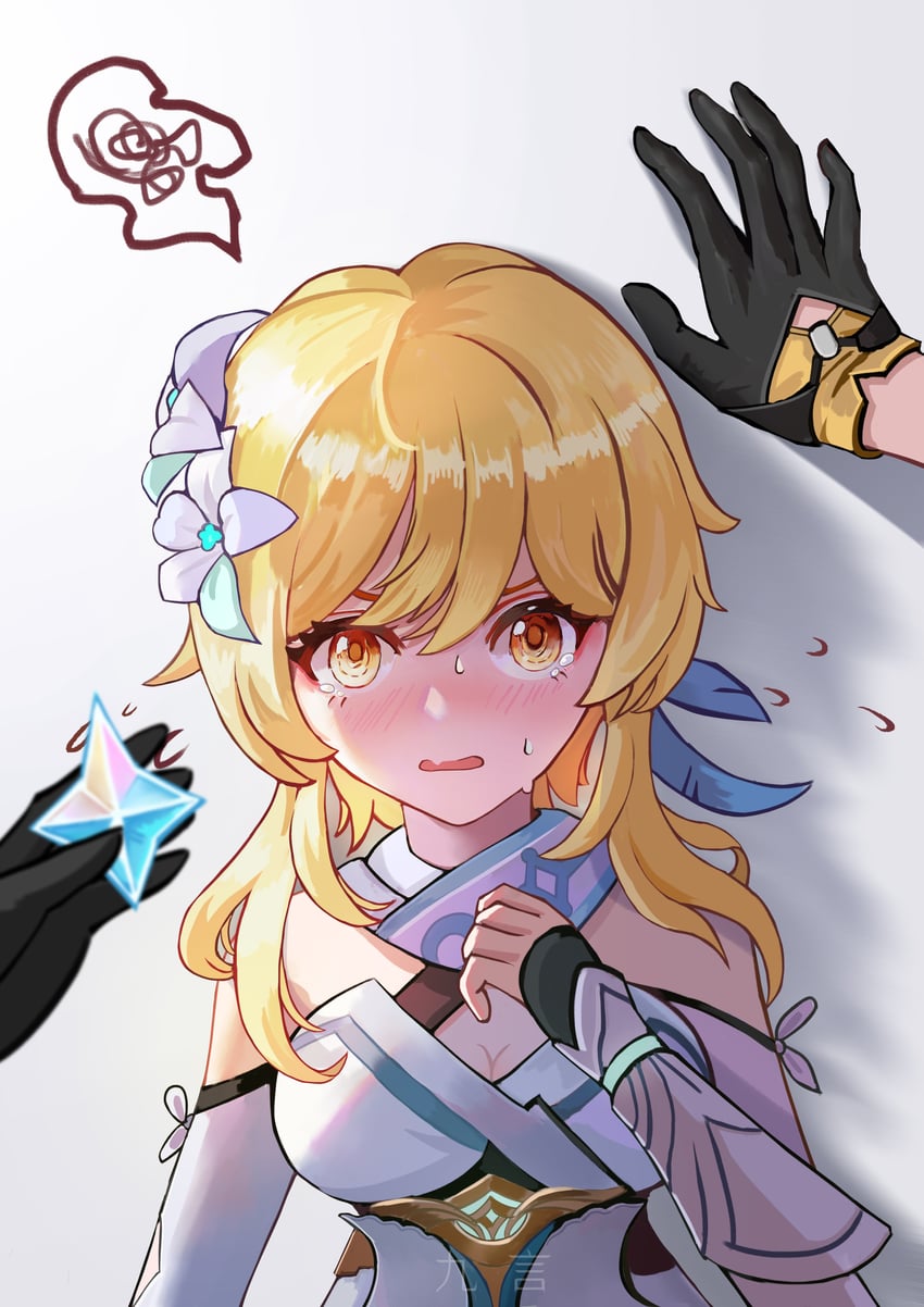 lumine, trailblazer, and stelle (genshin impact and 3 more) drawn by feishidamowang