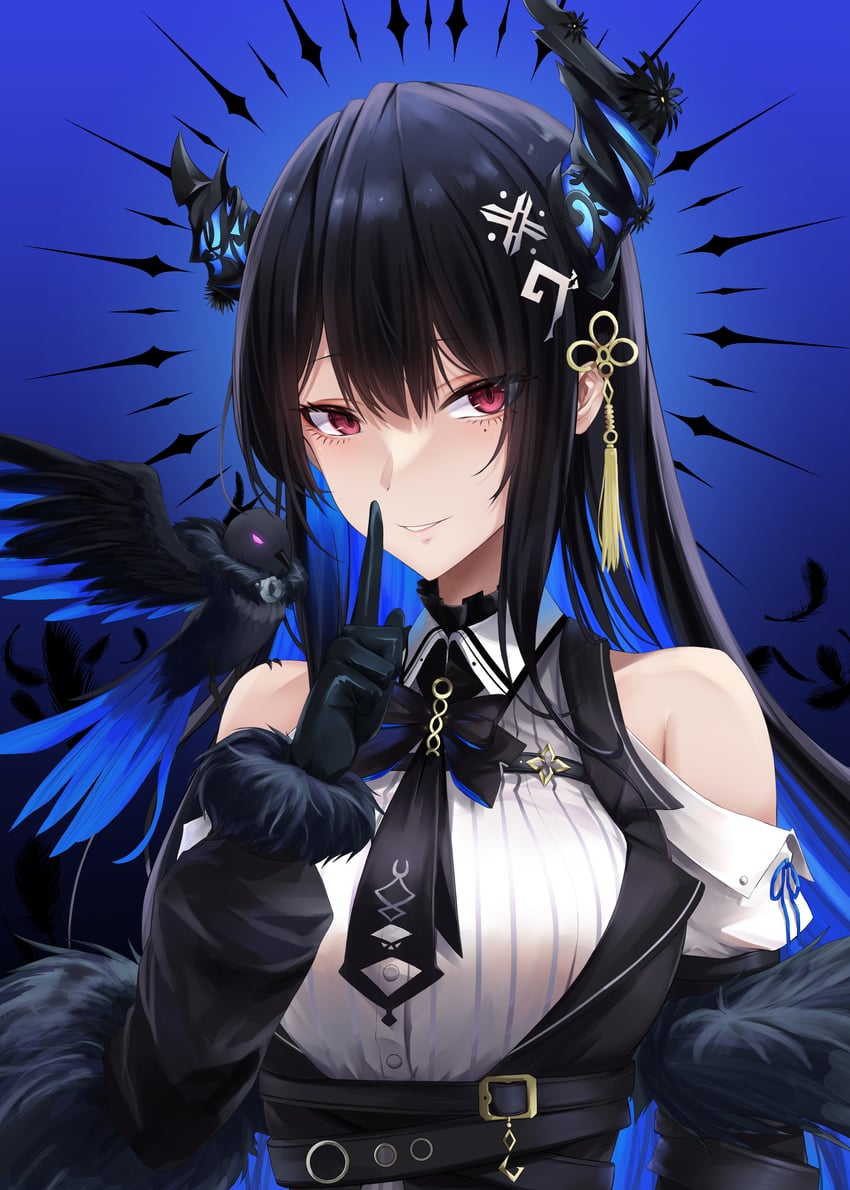 nerissa ravencroft and shadow (hololive and 1 more) drawn by niie