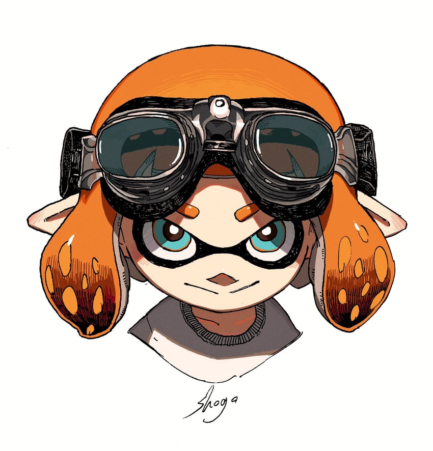 inkling player character and inkling girl (splatoon) drawn by shogo_(shogo70449442)