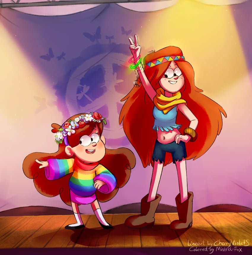 mabel pines and wendy corduroy (gravity falls) drawn by cherryviolets and mistrel-fox