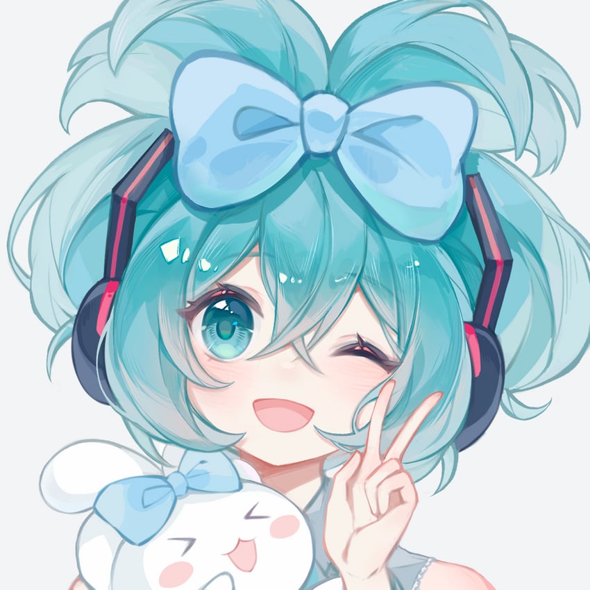 hatsune miku, cinnamoroll, and cinnamiku (vocaloid and 2 more) drawn by mibai_yume