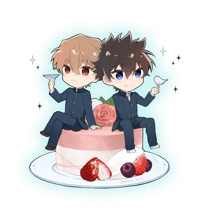kuroba kaito and hakuba saguru (meitantei conan and 1 more) drawn by yumashiki