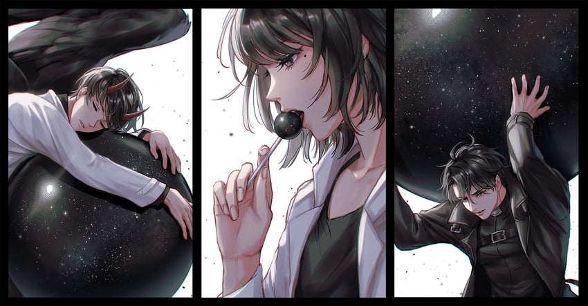 kim dokja, yoo joonghyuk, and han sooyoung (omniscient reader's viewpoint) drawn by aura_draws