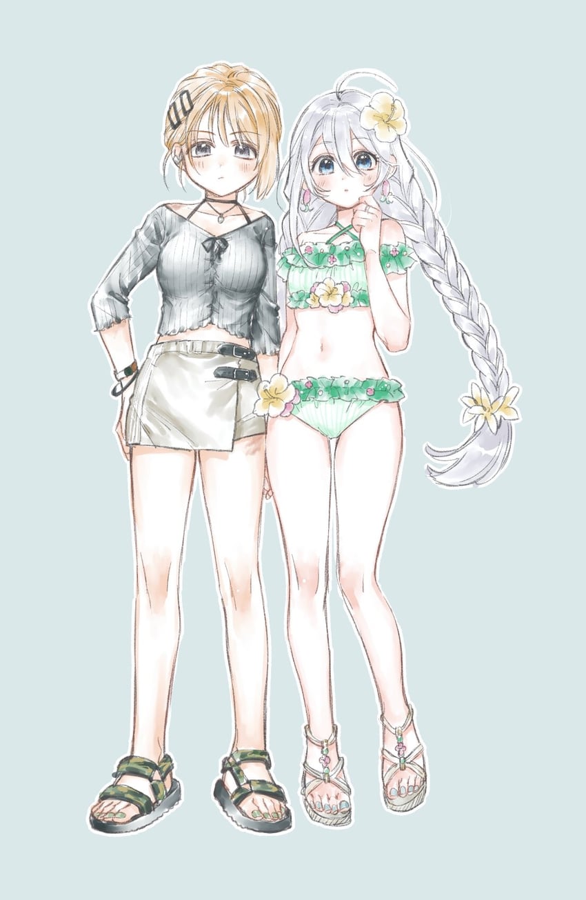 miura asahi and aoba chika (mahou shoujo madoka magica and 1 more) drawn by yukishiro_(hitsuji)