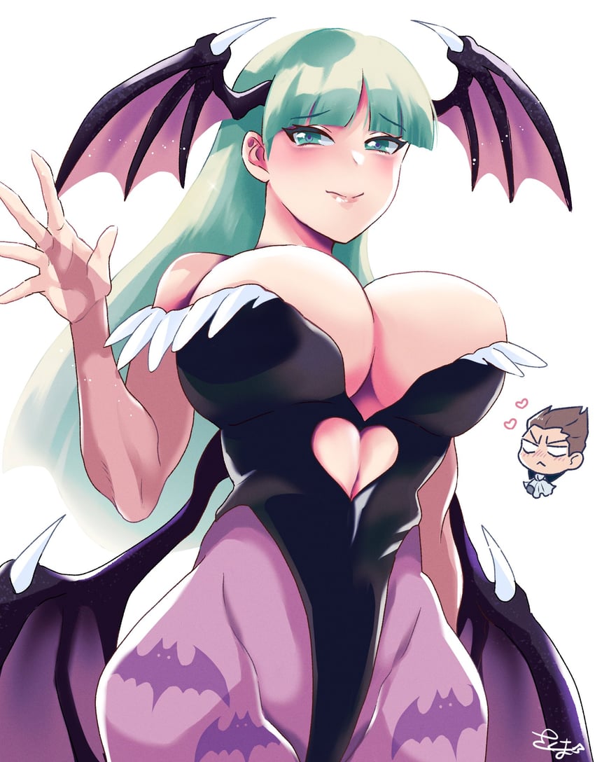 morrigan aensland and demitri maximoff (darkstalkers) drawn by skm_nnm
