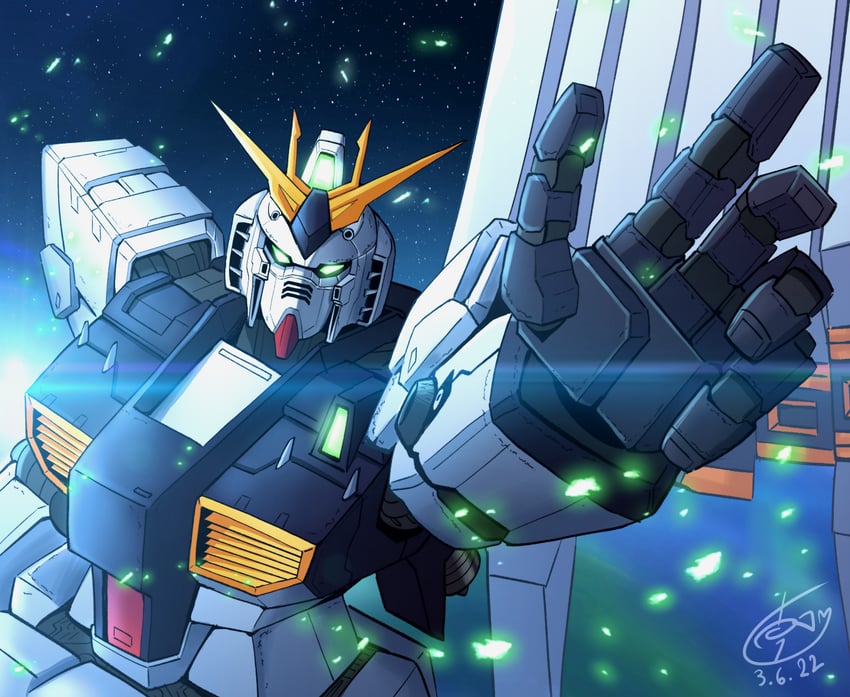 nu gundam (gundam and 1 more) drawn by ongget1