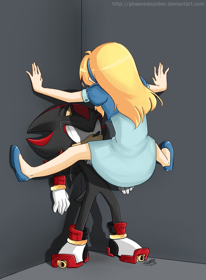 shadow the hedgehog and maria robotnik (sonic) drawn by sandragh