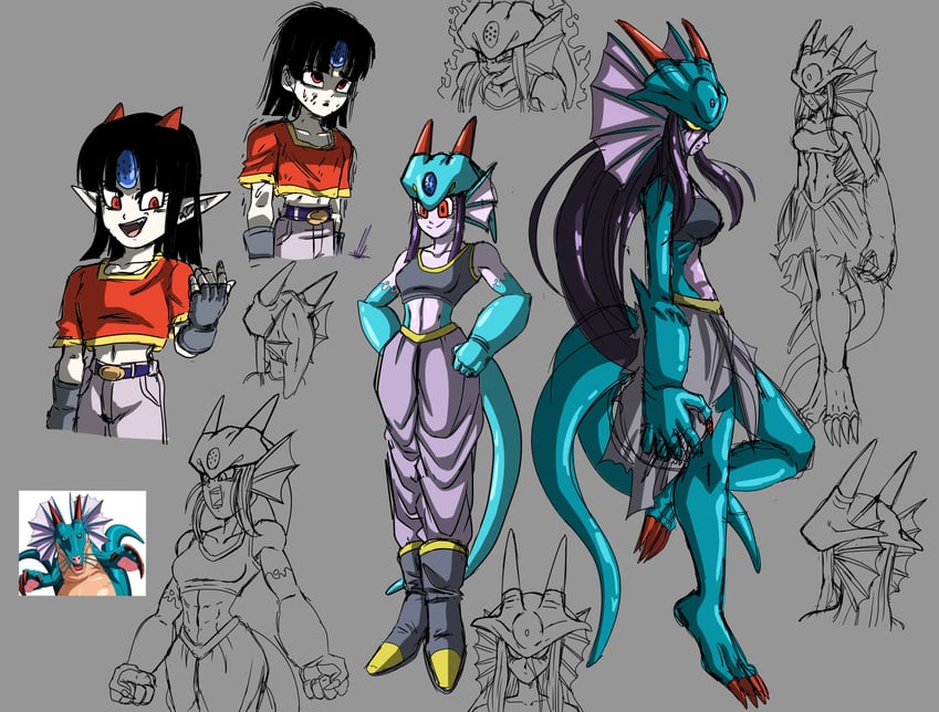 pan and naturon shenron (dragon ball and 1 more) drawn by un_koshin1402