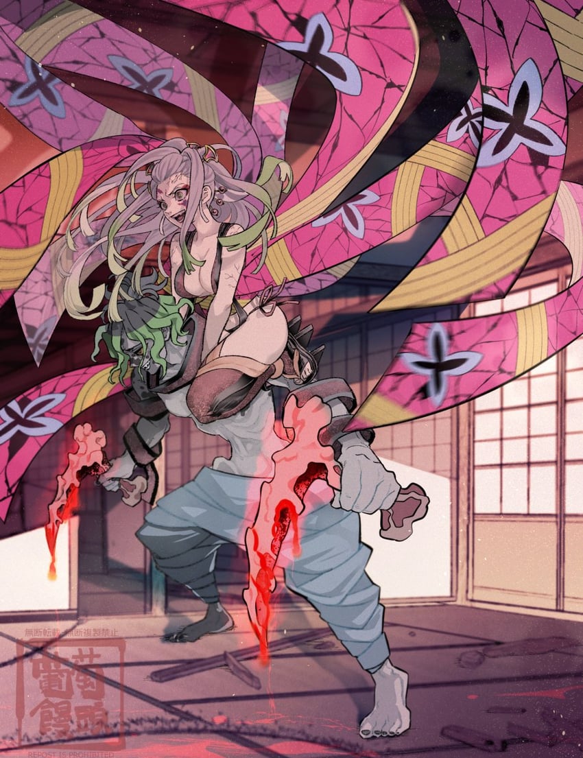 daki and gyuutarou (kimetsu no yaiba) drawn by c_a_space