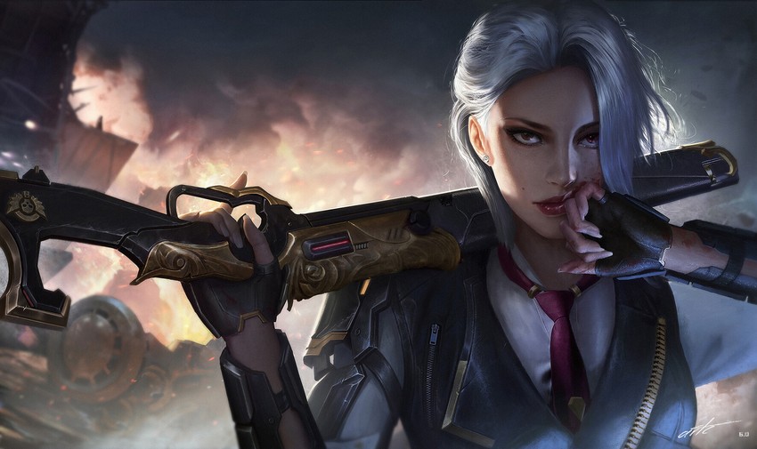 ashe (overwatch and 1 more) drawn by wang_chen