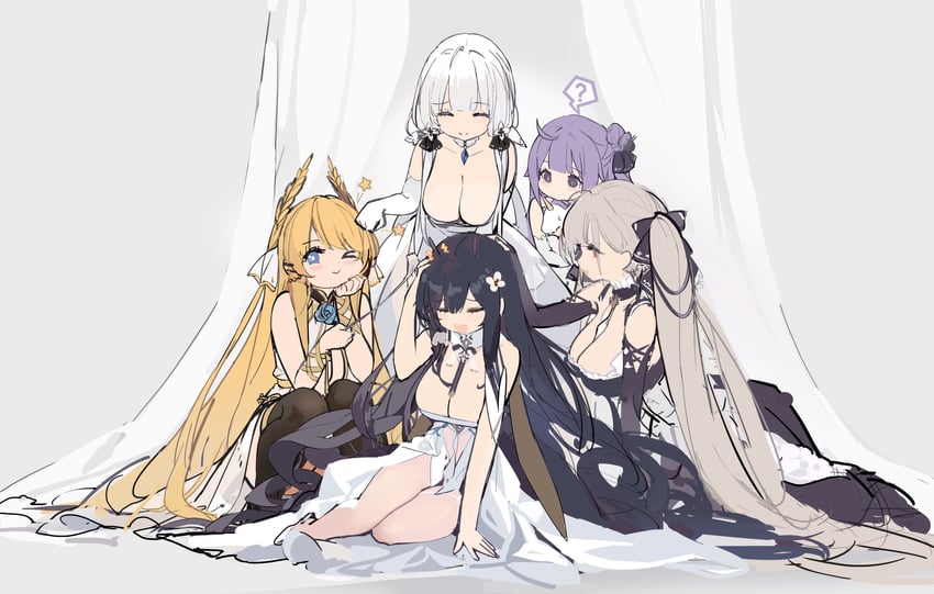 formidable, unicorn, illustrious, indomitable, and victorious (azur lane) drawn by kincora