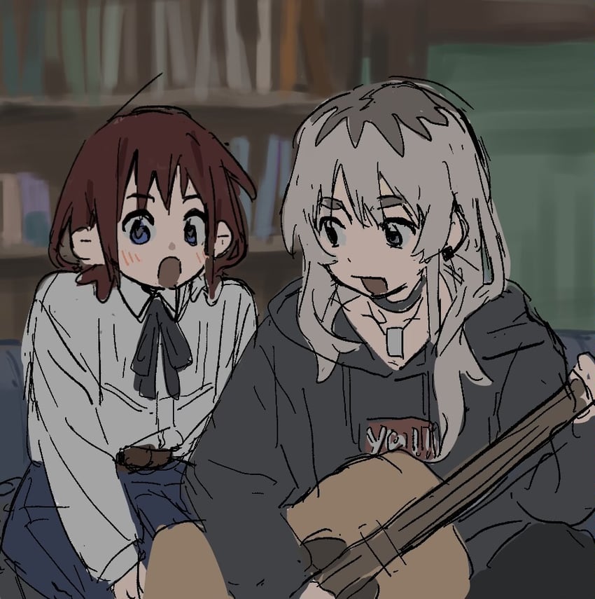 iseri nina and kawaragi momoka (girls band cry) drawn by ggzi152437
