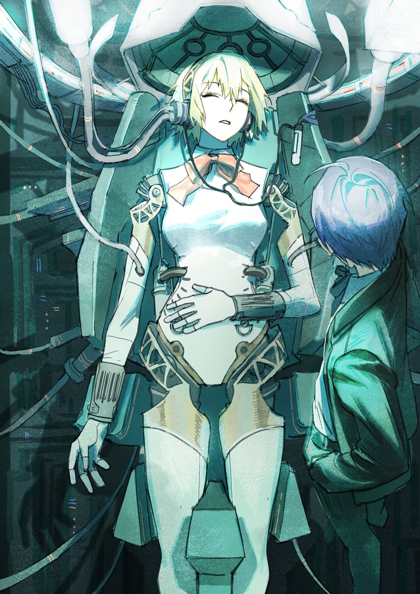 yuuki makoto and aigis (persona and 1 more) drawn by pprr14599