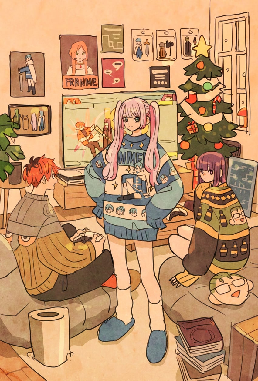 frieren, fern, stark, himmel, eisen, and 2 more (sousou no frieren) drawn by takeuchi_ryousuke