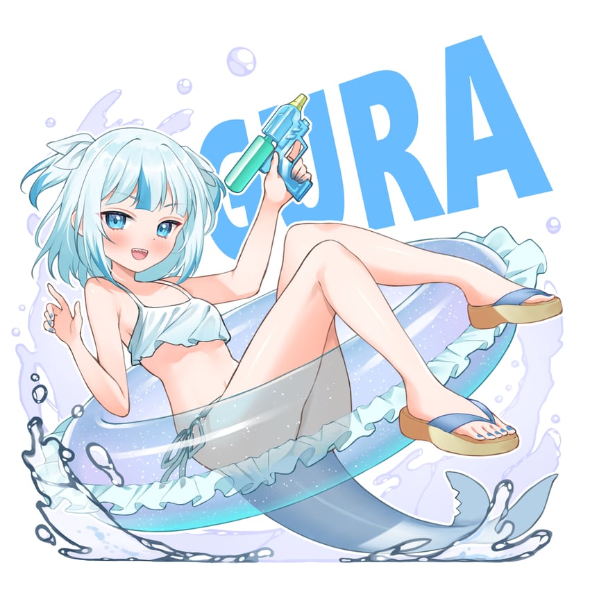 gawr gura (hololive and 1 more) drawn by takumi11