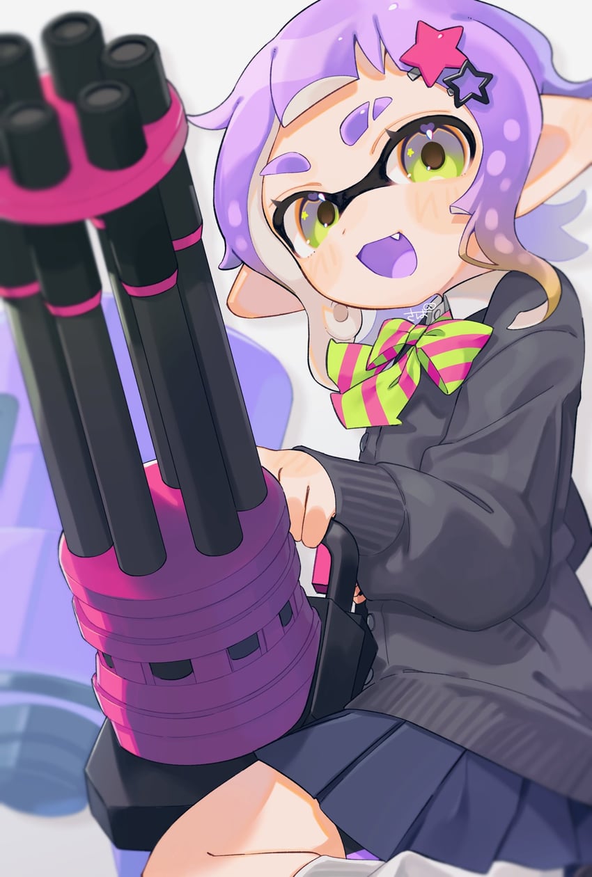 inkling player character and inkling girl (splatoon and 1 more) drawn by sabata_saba