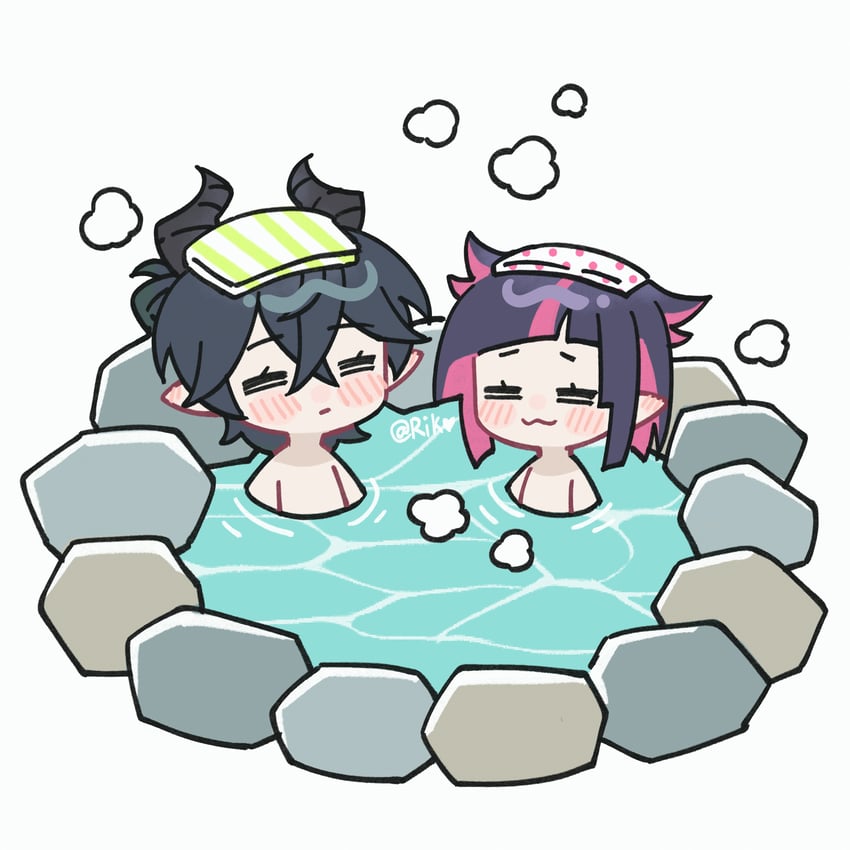 lilia vanrouge and malleus draconia (twisted wonderland) drawn by riko_shinkai