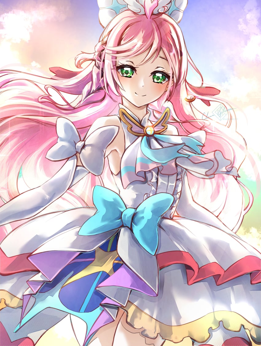 nijigaoka mashiro and cure prism (precure and 1 more) drawn by clear_glass_(mildmild1311)