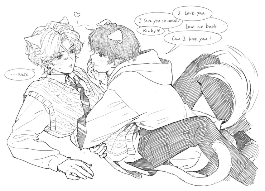 ricky and kim gyu-vin (real life and 1 more) drawn by huoguo_yu_zi_shao