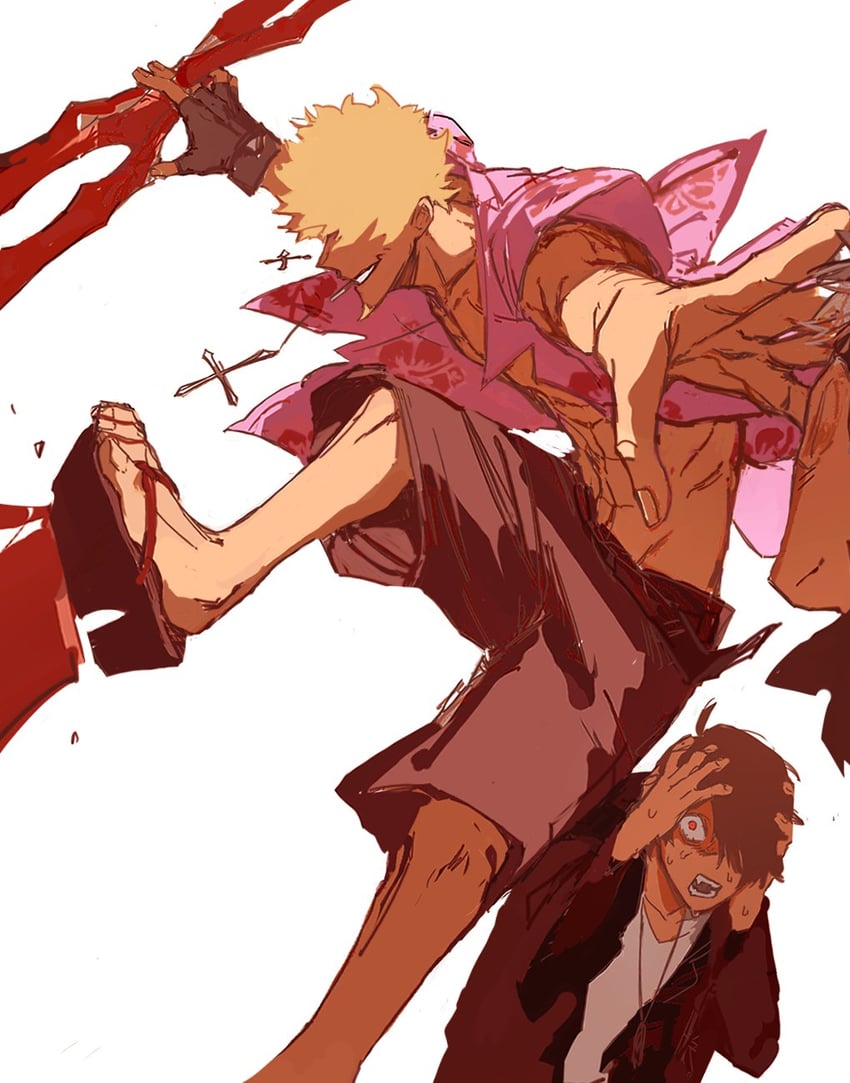 araragi koyomi and oshino meme (monogatari and 1 more) drawn by panyasan_777