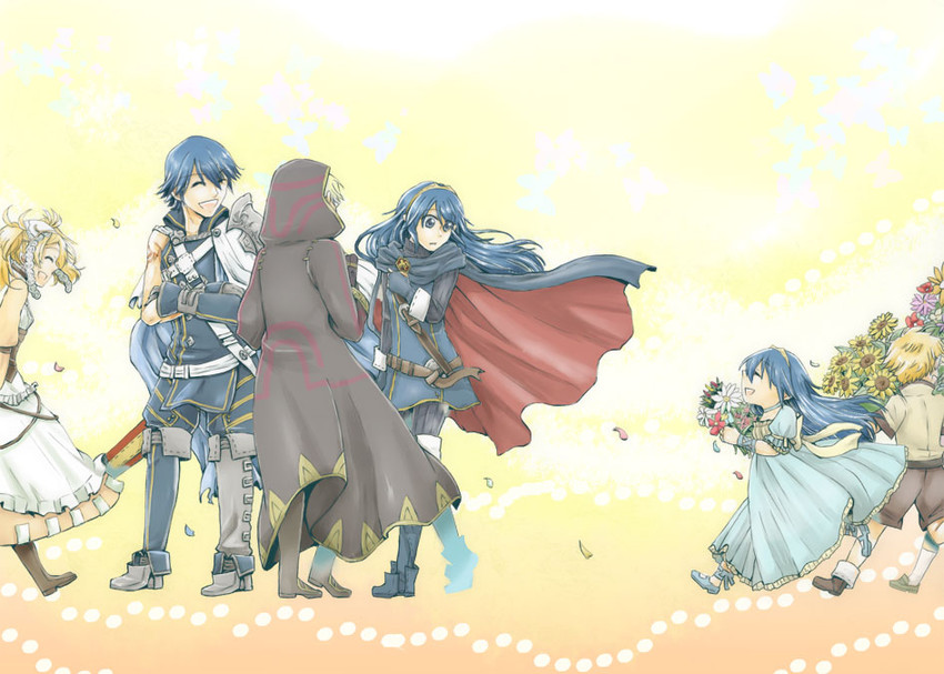 lucina, male robin, chrom, lissa, and owain (fire emblem and 1 more) drawn by ritosu