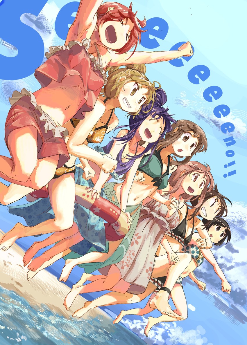 ichii yui, hinata yukari, nonohara yuzuko, matsumoto yoriko, aikawa chiho, and 2 more (yuyushiki) drawn by enjinedison