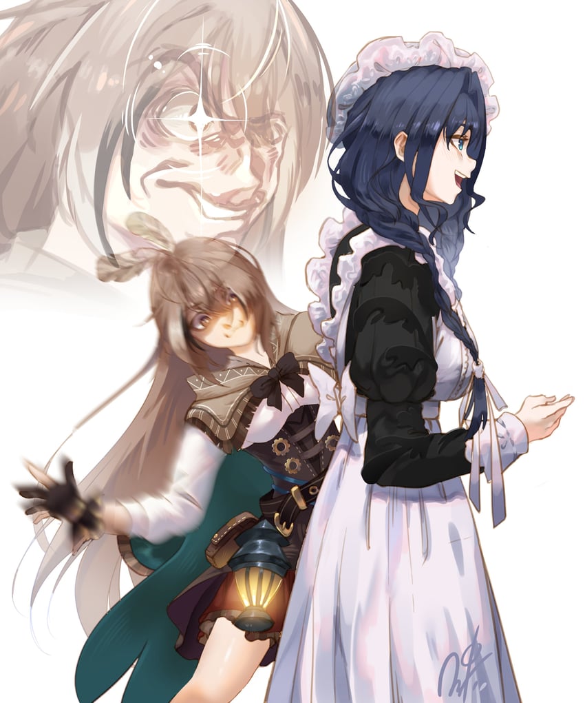 ouro kronii and nanashi mumei (hololive and 1 more) drawn by insfidelie