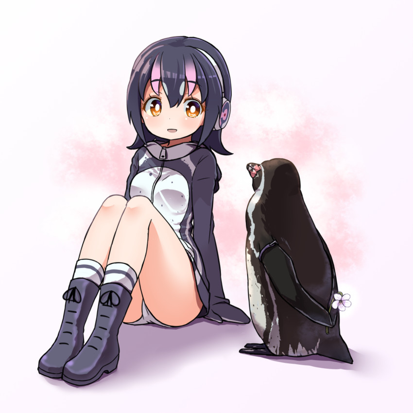 humboldt penguin and grape-kun (kemono friends) drawn by shipii_(jigglypuff)