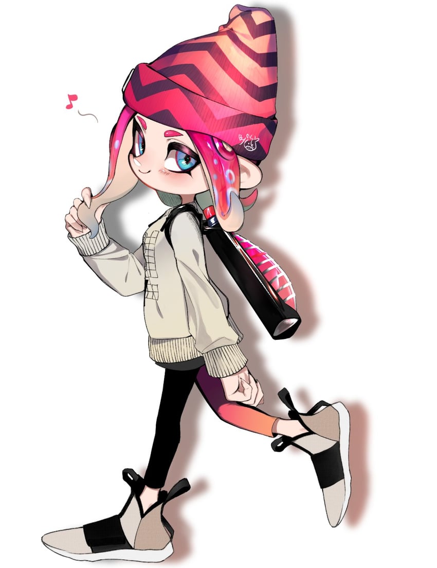 octoling player character and octoling girl (splatoon) drawn by ujijino