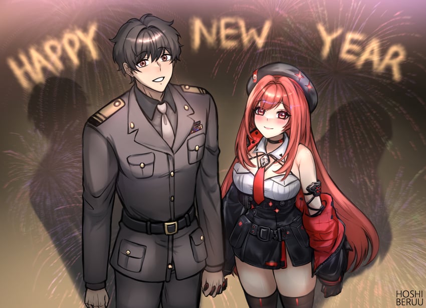 rapi and commander (goddess of victory: nikke) drawn by hoshiberuu