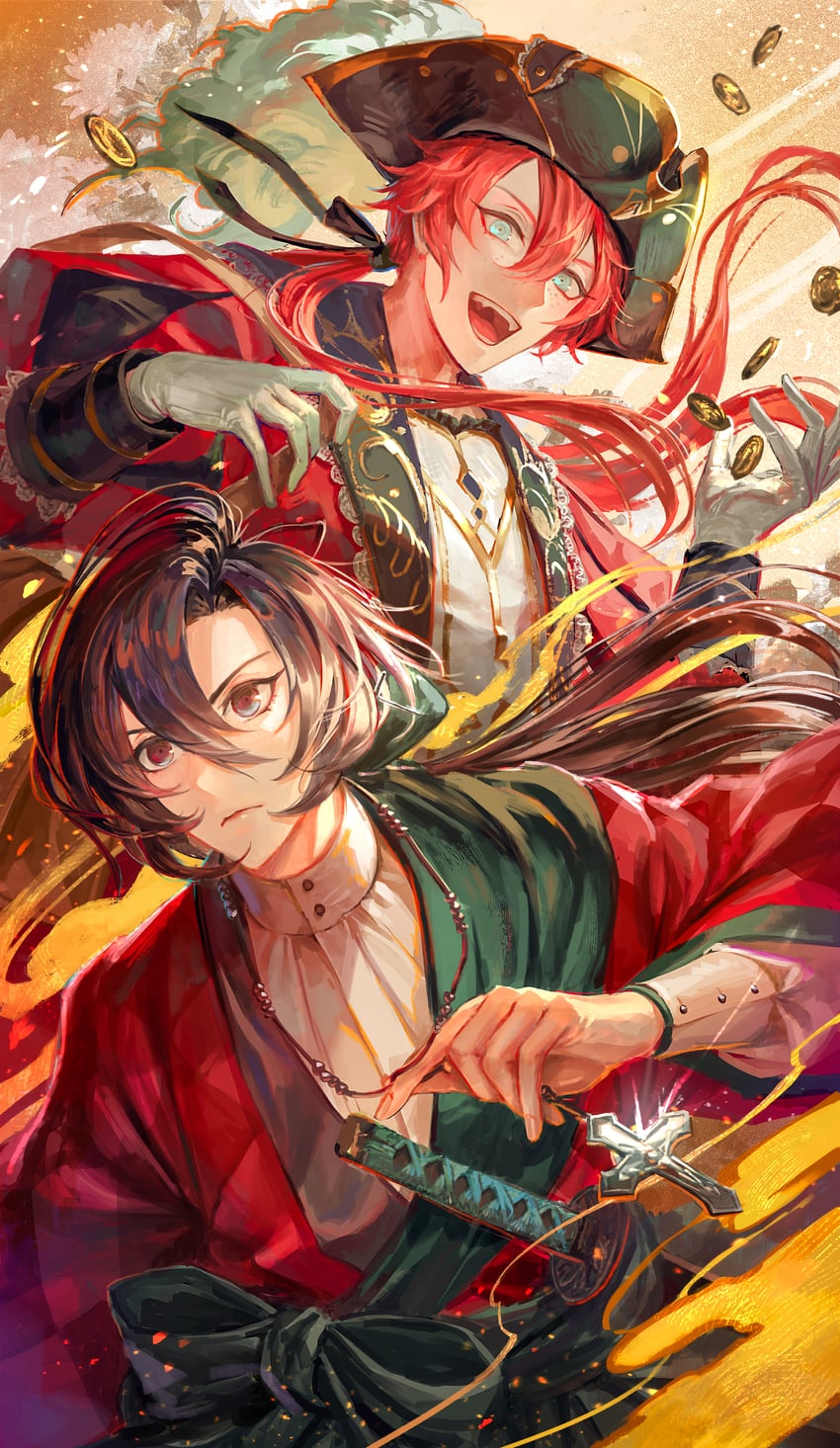 nuno alvares and amakusa shirou (ken ga toki) drawn by egawa_akira