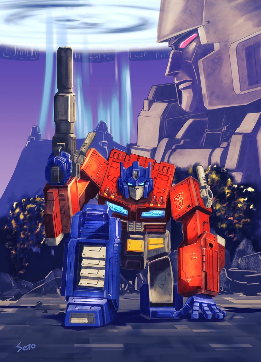 optimus prime and megatron (transformers and 1 more) drawn by seto_(atsushi533822)