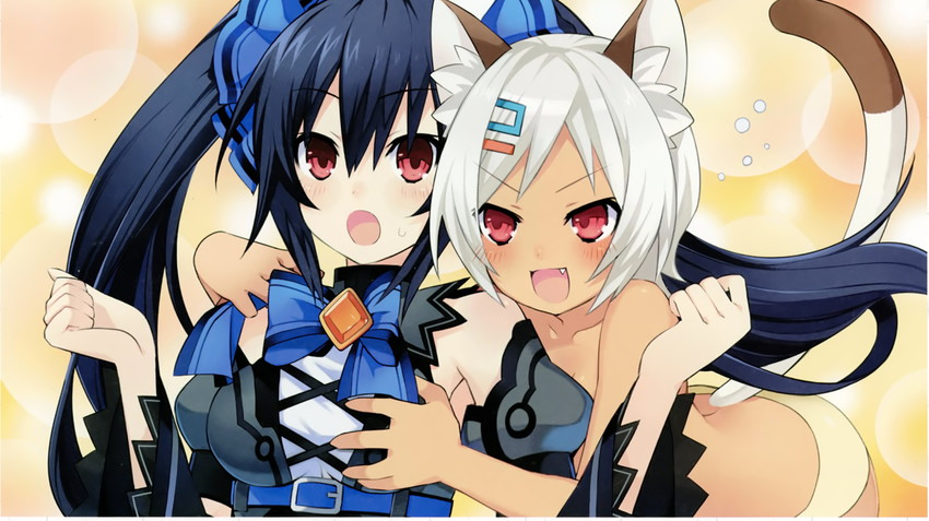 noire and moruu (neptune and 1 more) drawn by manamitsu