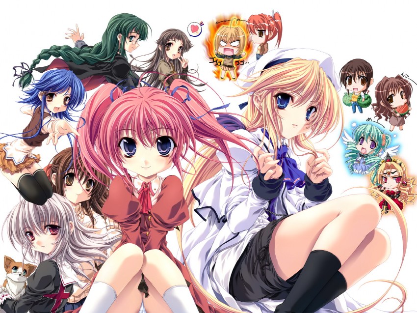 kishi aimi, heathcliff cosgrave, katsuragi kao, sakurami shieru, kashima kiyomi, and 7 more (princess brave) drawn by miyama-zero