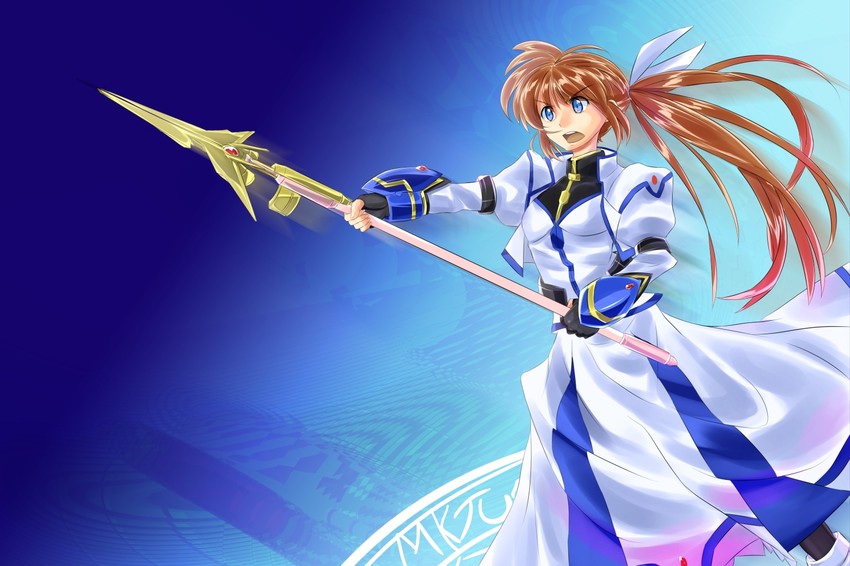 takamachi nanoha and raising heart (lyrical nanoha and 1 more) drawn by sonyntendo